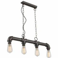 Suspension Globo Bayuda Noir, 4 lumières