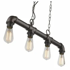 Suspension Globo Bayuda Noir, 4 lumières