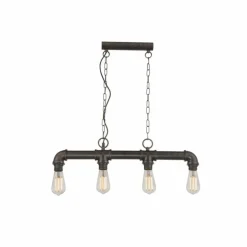 Suspension Globo Bayuda Noir, 4 lumières