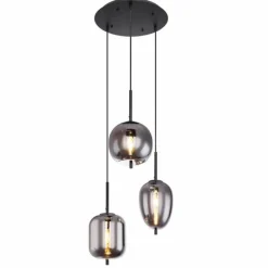 Suspension Globo BLACKY Noir, 3 lumières