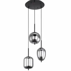 Suspension Globo BLACKY Noir, 3 lumières