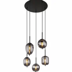 Suspension Globo BLACKY Noir, 5 lumières