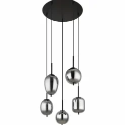 Suspension Globo BLACKY Noir, 5 lumières