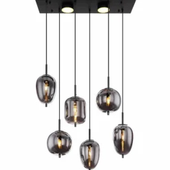 Suspension Globo BLACKY Noir, 6 lumières