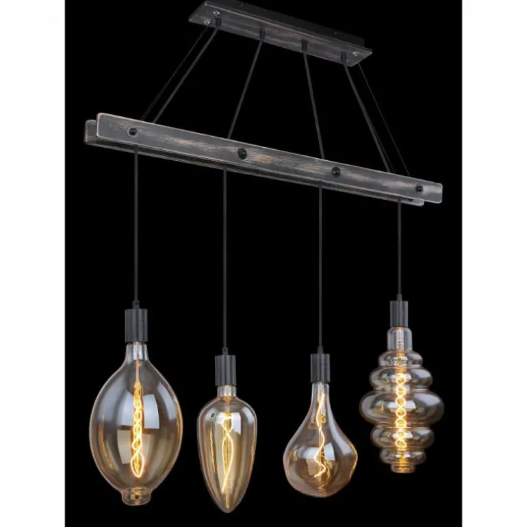 Suspension Globo CANESO Noir, 4 lumières