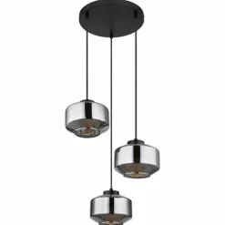 Suspension Globo CHRISTIANA Noir, 3 lumières