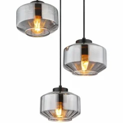 Suspension Globo CHRISTIANA Noir, 3 lumières