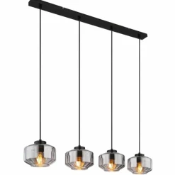 Suspension Globo CHRISTIANA Noir, 4 lumières