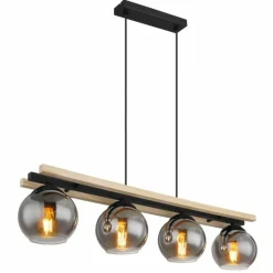 Suspension Globo CONNI Écru, Noir, 4 lumières