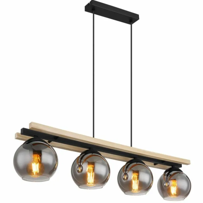 Suspension Globo CONNI Écru, Noir, 4 lumières