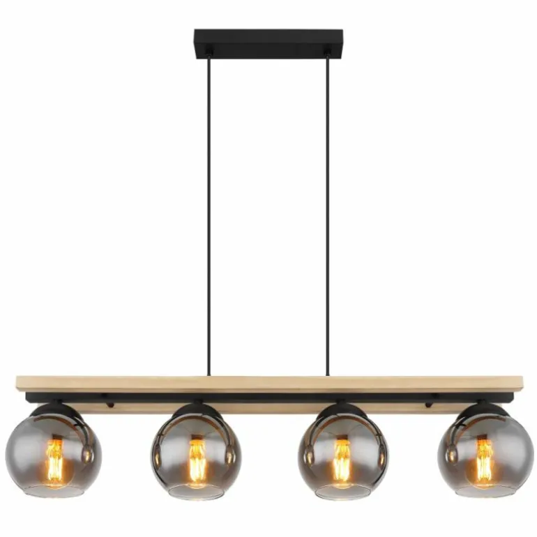 Suspension Globo CONNI Écru, Noir, 4 lumières