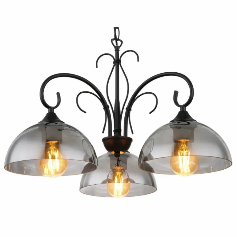 Suspension Globo COTTAGE Noir, 3 lumières