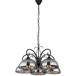 Suspension Globo COTTAGE Noir, 5 lumières