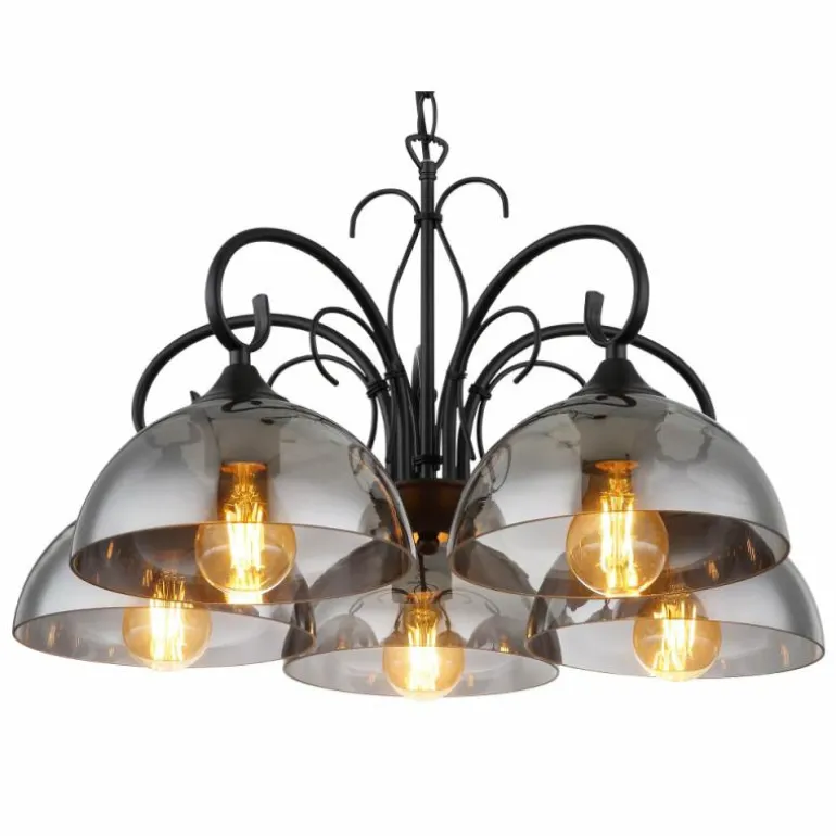 Suspension Globo COTTAGE Noir, 5 lumières
