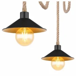 Suspension Globo DIANA Écru, Noir, 3 lumières