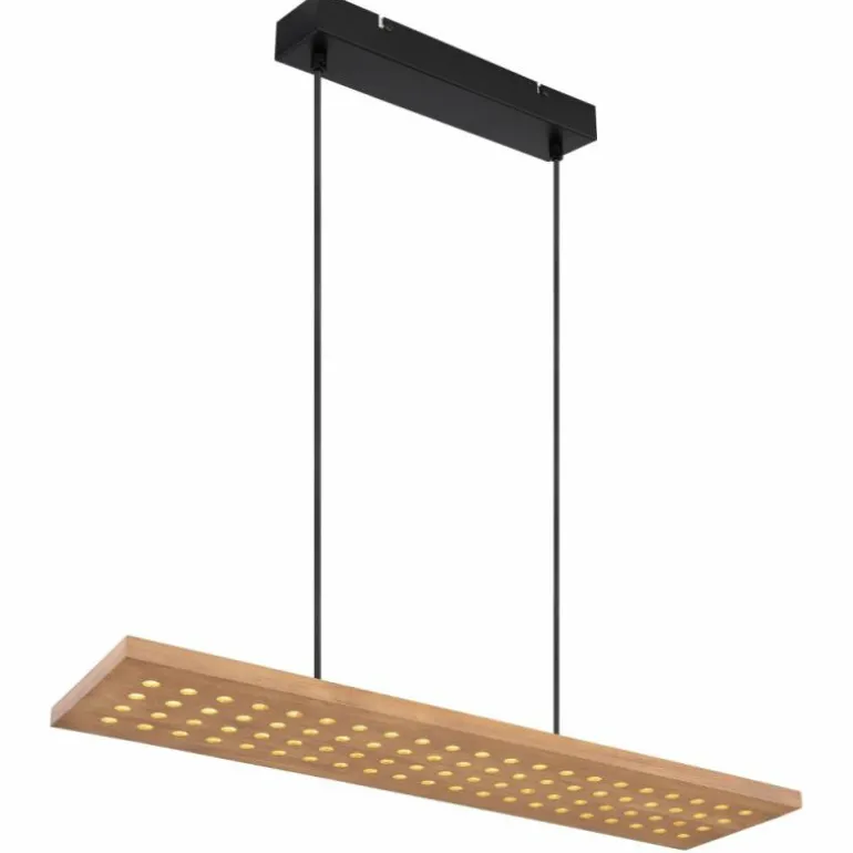 Suspension Globo DOLORES LED Bois foncé, Noir, 1 lumière