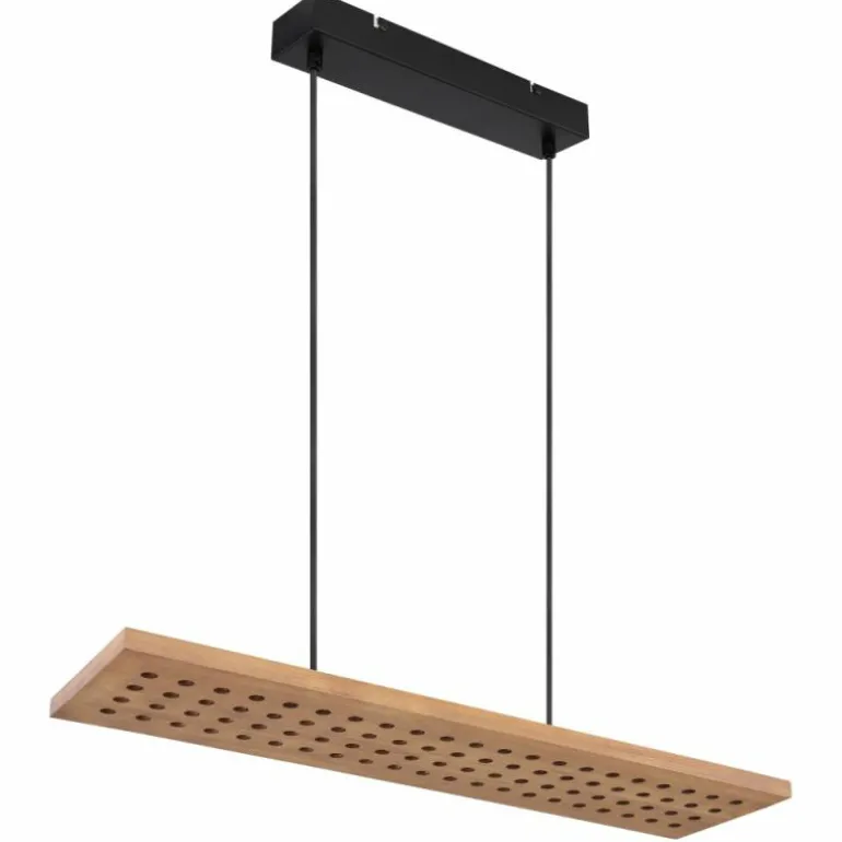 Suspension Globo DOLORES LED Bois foncé, Noir, 1 lumière