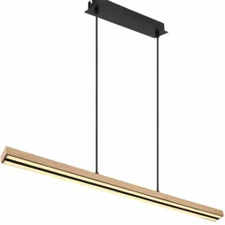 Suspension Globo DORO LED Couleur bois, Noir, 1 lumière