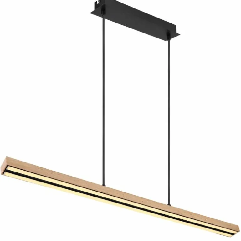 Suspension Globo DORO LED Couleur bois, Noir, 1 lumière