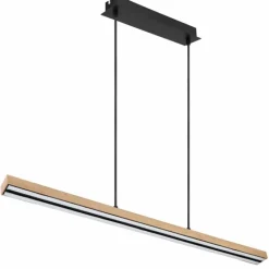 Suspension Globo DORO LED Couleur bois, Noir, 1 lumière