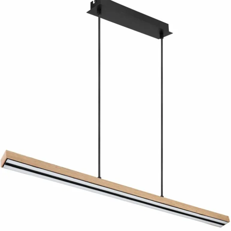 Suspension Globo DORO LED Couleur bois, Noir, 1 lumière