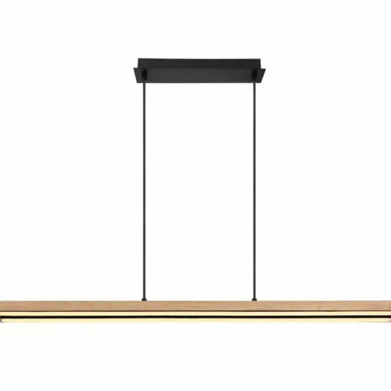 Suspension Globo DORO LED Couleur bois, Noir, 1 lumière