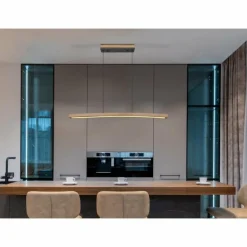 Suspension Globo DORO LED Gris, Couleur bois, 1 lumière