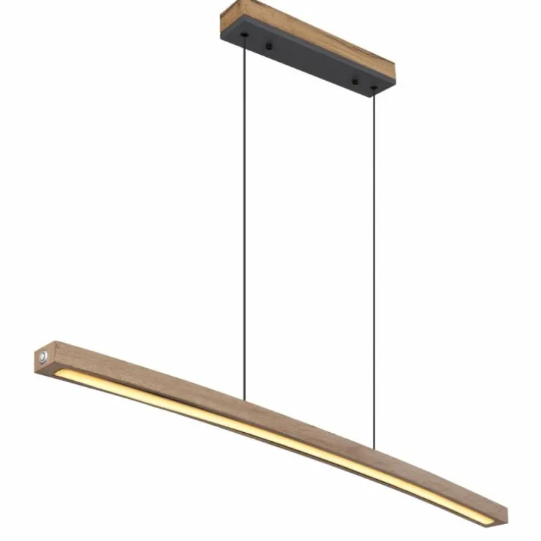 Suspension Globo DORO LED Gris, Couleur bois, 1 lumière