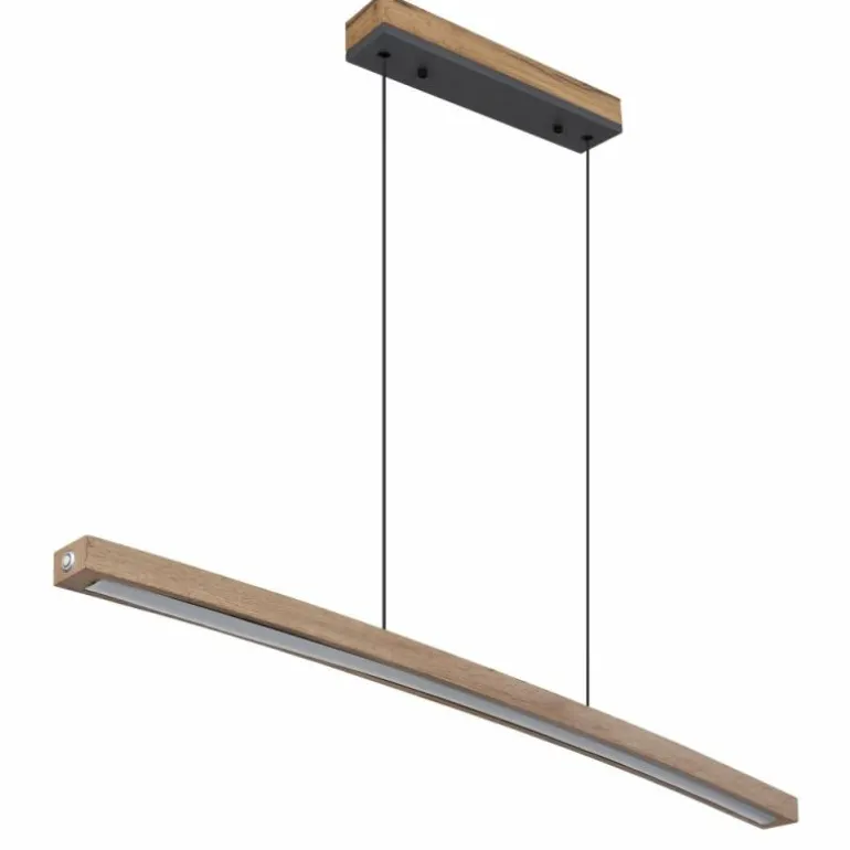 Suspension Globo DORO LED Gris, Couleur bois, 1 lumière