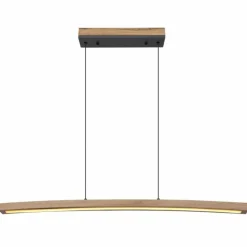 Suspension Globo DORO LED Gris, Couleur bois, 1 lumière