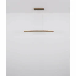 Suspension Globo DORO LED Gris, Couleur bois, 1 lumière