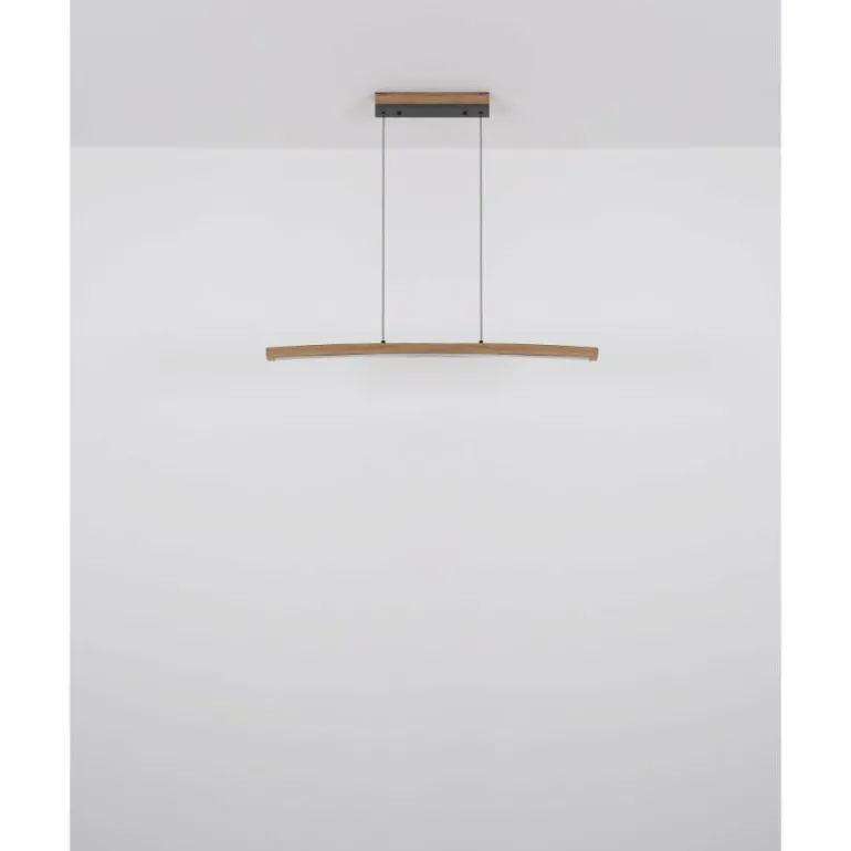 Suspension Globo DORO LED Gris, Couleur bois, 1 lumière