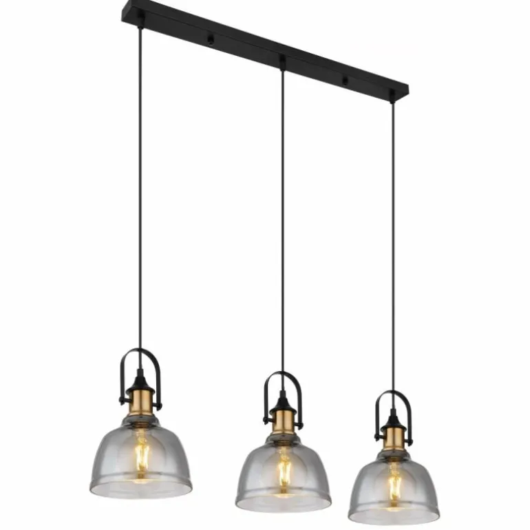 Suspension Globo DOROTHEA Laiton, Noir, 3 lumières