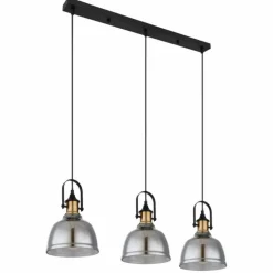 Suspension Globo DOROTHEA Laiton, Noir, 3 lumières