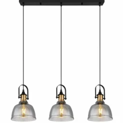 Suspension Globo DOROTHEA Laiton, Noir, 3 lumières