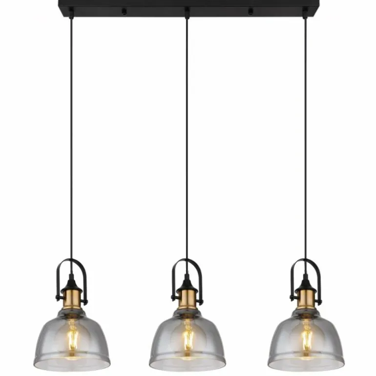 Suspension Globo DOROTHEA Laiton, Noir, 3 lumières