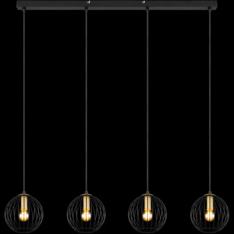 Suspension Globo EUSEBIUS Noir, 4 lumières