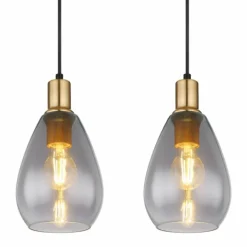 Suspension Globo FANNI Laiton, Noir, 4 lumières