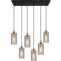 Suspension Globo FANNI Laiton, Noir, 6 lumières