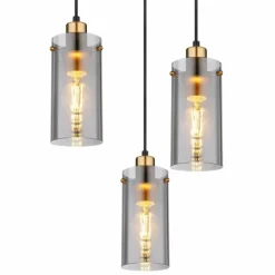 Suspension Globo FANNI Laiton, Noir, 6 lumières