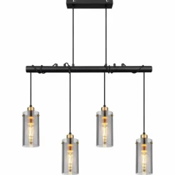 Suspension Globo FANNI Laiton, Noir, 4 lumières