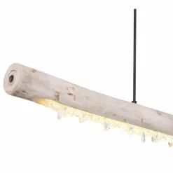 Suspension Globo FELICITAS LED Bois clair, Noir, 2 lumières