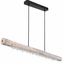 Suspension Globo FELICITAS LED Bois clair, Noir, 2 lumières