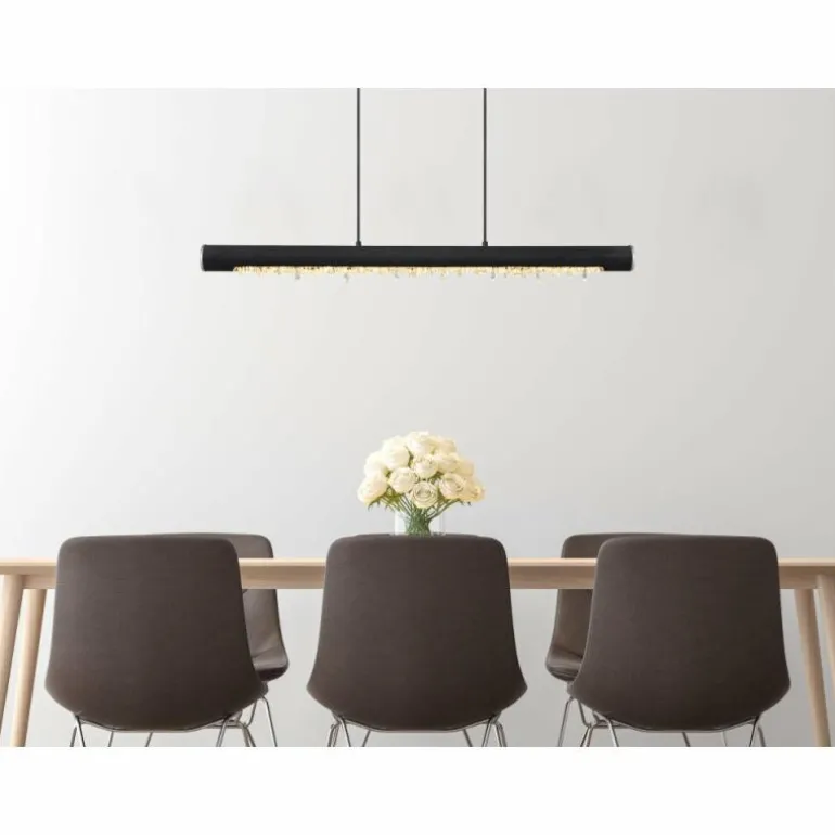 Suspension Globo FELICITAS LED Nickel mat, Noir, 1 lumière