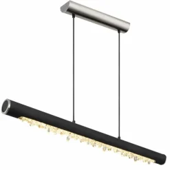 Suspension Globo FELICITAS LED Nickel mat, Noir, 1 lumière