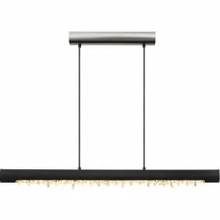 Suspension Globo FELICITAS LED Nickel mat, Noir, 1 lumière