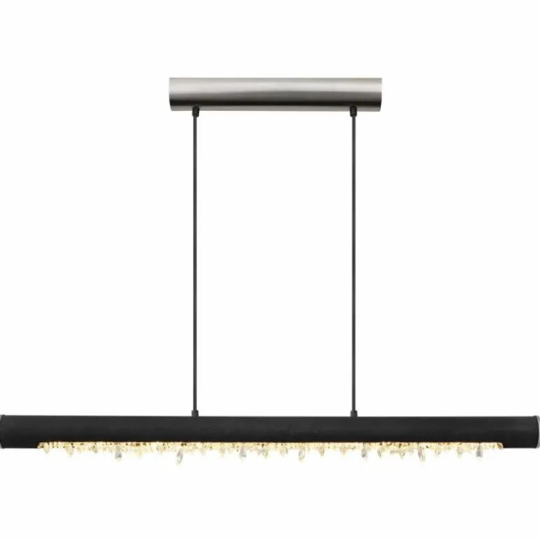 Suspension Globo FELICITAS LED Nickel mat, Noir, 1 lumière