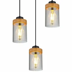 Suspension Globo FINCA Écru, Noir, 3 lumières