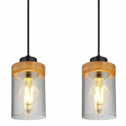 Suspension Globo FINCA Écru, Noir, 3 lumières