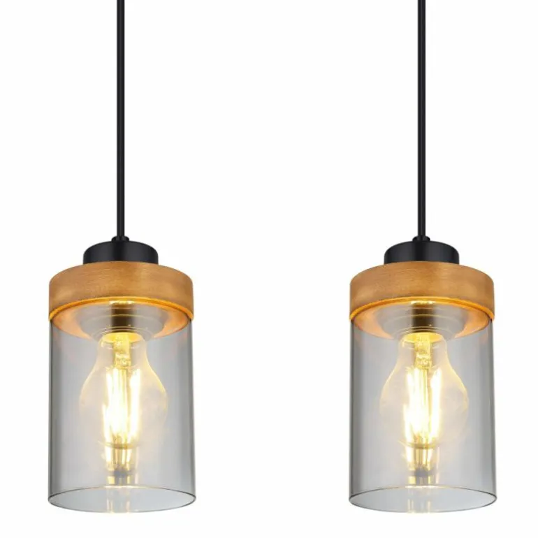 Suspension Globo FINCA Écru, Noir, 3 lumières